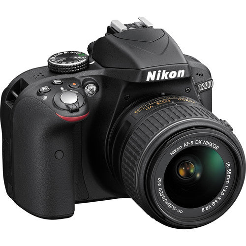 Nikon D3300 DSLR Camera with 18-55mm - Black (Factory Refurbished)